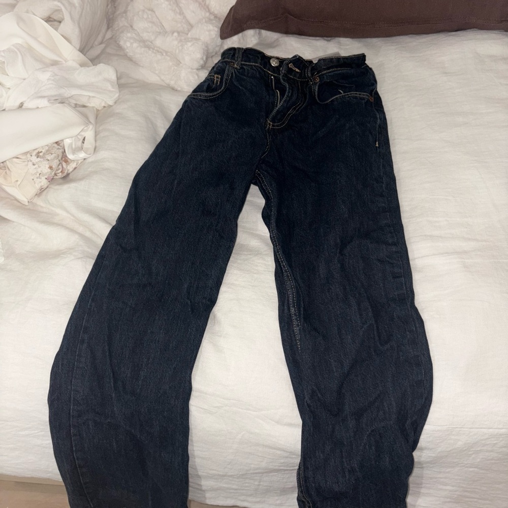 Zara Men's Dark Blue Relaxed Jeans
